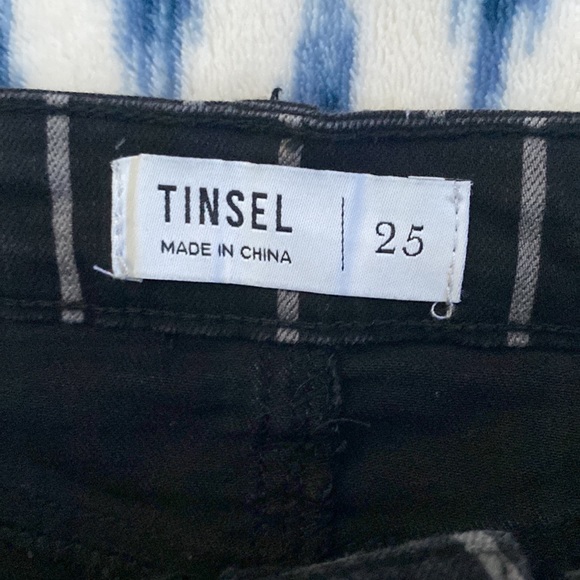 Black Striped Denim Mini Skirt - Picture 3 of 3